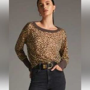Pilcro Animal Print Knit Top